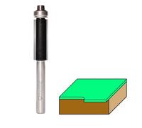 Fraiser fraise à affleurer avec roulement en bas - 2 tranchants carbure, diamètre 12,7 mm, hauteur de coupe 25,4 mm, queue 6 mm - pour défonceuse et affleureuse bois