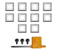 Fraiser kit de Rechange Tornado et Tornado Sniper - 10 Plaquettes Réversibles en Carbure 10,5 mm, 3 Vis et Clé Torx T15 - pour Fraise à Surfacer Queue 8 mm et 6,35 mm