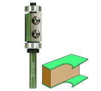 Fraiser Multix fraise à affleurer avec double roulement (haut et bas) - 2 plaquettes carbure, hauteur de coupe 30 mm, queue 6,35 mm (1/4 pouce) - pour défonceuse et affleureuse bois