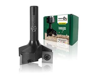 Fraiser Tornado - fraise à surfacer bois 35 mm, queue 8 mm, avec 3 plaquettes en carbure 10,5 mm - pour raboter, bords et rainures - pour défonceuse et CNC