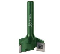Fraiser Tornado Sniper - fraise à surfacer bois 35 mm, queue 8 mm, avec 3 plaquettes en carbure à arêtes arrondies 10,5 mm - pour raboter, bords et rainures - pour défonceuse et CNC
