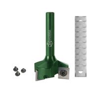 Fraiser Tornado Sniper - kit fraise à surfacer bois 35 mm, queue 8 mm, avec 10 plaquettes carbure arrondies, vis et clé Torx - pour raboter, bords et rainures - pour défonceuse et CNC