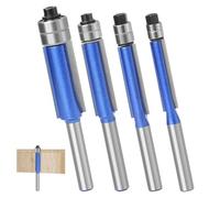 Fraises À Affleurer Pour Défonceuse,4 Pièces Outil En Multifonctionnel Et | Jeu de Roulements Haut et Bas | Pour Rénovation Intérieur Extérieur Bureaux Meubles Panneaux