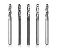 Fraises à bout sphérique Genmitsu 5 pièces, fraises CNC à tige de 1/8" en acier au tungstène avec jeu de fraises à sculpter à 3 cannelures, longueur totale de 1-1/2", revêtement TiAlN, 3BNB05