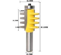 Fraises à encoller à mises rapportées en métal dur HM pour défonceuse Fraises à bois Rainure Ressort 1/2" (12,7 mm)