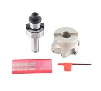 Fraises à Face Indexables à Tige Porte-Mandrin de Pince de Fraisage de Tonnelle avec Inserts de Fraisage Clé Pour Métal en acier Inoxydable(6Pcs Milling Inserts)