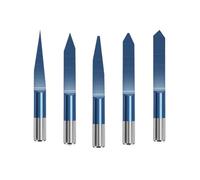 fraises à graver PCB à tige Fraise à graver PCB à tige de 3,175 mm, fraise 3D en forme de V de 0,1 à 0,5 mm, revêtement bleu, fraise à graver à fond plat, fraise CNC(3.175x0.1x30D)