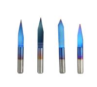 fraises à graver PCB à tige Fraises plates en carbure for PCB, 10 pièces, revêtement bleu, en forme de V, for gravure sur PCB, fraises CNC, 45/60/90 degrés(10PCS degree45X0.2mm)