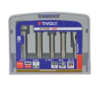 Tivoly - Coffret 4 fraises à noyer HSS Cobalt 5% 90° Ø 8,3-16,5 mm +1 fraise à ébavurer 5-10