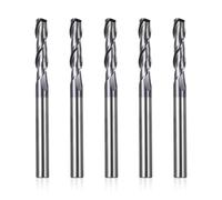 Fraises à queue CNC Genmitsu 5 pièces, fraise CNC en acier tungstène à tige de 1/4" avec jeu de fraises à sculpter à nez plat à 2 cannelures, longueur totale de 3", revêtement TiAlN, 2FNC05