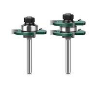 Fraises à rainure et languette, tige de 6 mm, 3 dents, en forme de T, for portes, tiroirs, armoires, lot de 2(6mm Shank)