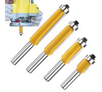 Fraises De Défonceuse À Affleurement,Set de 4 Fraises en Carbure de 8mm | Finition À Fleur - Pour Stratifié Acrylique Bois Métal Découpe De Bord Et Gabarit Bricolage Menuiserie Kit De En