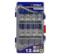 Fraises de défonceuse à rainurer Tivoly Technic Ø 5 à 25 mm, lame carbure, queue Ø 8 mm - Coffret de 12