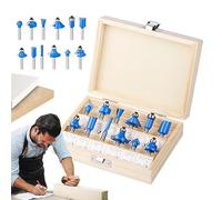 Fraises de Défonceuse pour le Travail du Bois | 12 Pièces Cutter à Roulement avec Étui de Rangement,Fraise De 6 mm - Pour Menuiserie De Portes, Fabrication De Meubles Et Armoires, Ébavurage, Rainurage