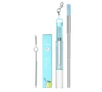 Fraises de vidange en métal réutilisables en acier inoxydable avec boîte de rangement, kit compact et respectueux de l'environnement avec outil de nettoyage pour étudiants, travail