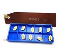 Fraises d'insertion en carbure CNC SPB226 SPB332 1 pièce + 10 pièces SP200 SP300 SP400 pour rainurage SPB rainurage et tour de coupe CNC porte-outils (SPB26-2 (SPB226), SP200 PC9030)