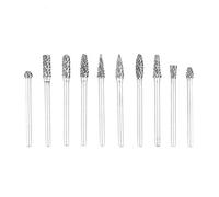 Fraises en acier au carbure de tungstène, limes rotatives à Double coupe, ensemble d'outils de sculpture pour le travail des métaux 10 pièces (3 * 4mm)