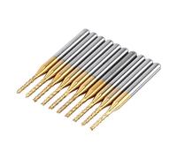 Fraises en bout CNC Router Bits - 10pcs 1.5mm Revêtement de tungstène End Mill Gravure Bits Kit Droite 1/8 "Tige Fraise Outil Carving Drill
