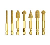 Fraises en carbure de tungstène 7 pièces tige hexagonale carbure outils | Pierres précieuses pour le meulage, le fraisage, le polissage, le métal, le bois, la pierre, le cristal, les mines
