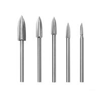 Fraises Gravure pour bois HSS 3mm pour Proxxon Fraises Gravure | 5 tailles variées, acier rapide HSS, tige 3mm, compatible , pour idéal pour sculpture détails(5pcs)