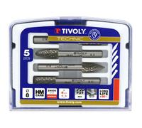 Tivoly - Coffret 5 fraises limes Ø8 mm pour métaux - Queue Ø6 mm - Denture brise-copeaux - Carbure