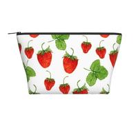 Fraises Plantes Fruits Blanc Impression, Trousse de Toilette Trousse de Maquillage Sac à cosmétiques Trousse de Toilette de Voyage Portable