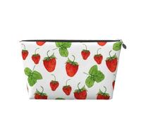 Fraises Plantes Fruits Blanc Impression, Trousse de Toilette Trousse de Maquillage Sac à cosmétiques Trousse de Toilette de Voyage Portable
