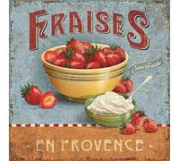 Fraises Plaque en Métal Vintage Pancarte,Plaque Métallique de Fruit Décoration Murale Signe,Cadeau Pour la Cuisine Maison Restaurant-30,5 x 30,5 cm