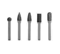 Fraises rotatives -5 pièces fraise de meulage en acier au tungstène 6mm tige 12mm tête kit de bits de coupe rotative