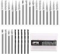 Fraises Rotatives, SPTA 20Pcs fraise carbure de tungstene meche acier rotatif fichiers mèches en diamant/Outil rotatif avec 1/8" (3mm) Tige/DIY menuiserie,sculpture,gravure,perçage sur bois -CTBD3MIX