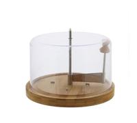 Fraiseur à fromage en bambou et cloche en plastique - Marron - D 22 cm