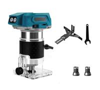 Fraiseuse à bois sans balais Bois Défonceuse Affleureuse Électrique sans fil Pince 6.35mm 18V 2 batteries et chargeur