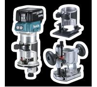 Fraiseuse combinée sans fil MAKITA avec accessoires Li-ion 18V/5,0Ah DRT50RTJX2