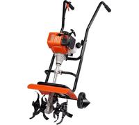 Fraiseuse de sol - Fonctionne au gaz - 38 cm³ - Cultivateur de jardin 4 temps - 4 dents avant réglables en acier - Travail du sol dans le gazon, le jardin et les champs