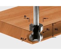 Festool Fraise pour poignée moulurée HW S8 491140 – queue 8 mm, Ø22 mm, longueur de travail 16 mm