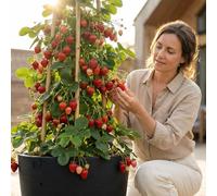 Fraisier Grimpant - Arbre à Fraise (Lot de 5 plants Fraisier Rouge avec sa tourbe)