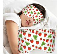 Fraisiers Fruit White Print, Masque de sommeil pour la maison, les voyages et le travail posté, couvrant entièrement les yeux et bloquant la lumière