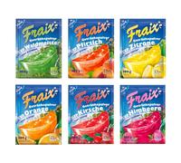 Fraix Boisson en poudre 6 variétés mélangées (30 x 100 g) - Lot avantageux - 5 paquets chacun - Saveurs - Framboise cerise orange pêche maître de la forêt citron