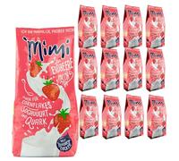 Fraix Mimi Milmix Fraise Boisson en poudre 12 x 400 g - Pack de conservation - Poudre soluble au lait au goût fraise - Soluble chaud et froid - Idéal pour les loisirs, le bureau, la grande famille