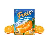 FRAIX Poudre de boisson orange, lot de 125 (125 x 100 g) - Poudre instantanée de fruits au goût fruité - Poudre de fruits parfaite pour les déplacements, les fêtes d'anniversaire