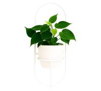 FRAMADO - Étagère Murale pour Plantes - Support Suspendu pour Fleurs - en Métal - Décoration Murale Moderne pour Salon, Chambre d’Ado, Cuisine - 18x21x50cm - Piano Blanc