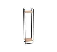 FRAMADO - Support de Plantes Cage à 2 Niveaux en Métal Noir - 25x22x100cm - Étagère pour Fleurs d’Intérieur - Table Décorative - Porte-Pot - Accessoire Salon