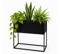 FRAMADO - Support de Plantes Petto en Métal Noir - 60x30x60cm - Étagère Décorative pour Fleurs d’Intérieur - Table d’Appoint - Porte-Pot - Accessoire Salon