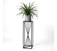 FRAMADO - Support de Plantes River en Métal Noir - 24x24x100cm - Étagère Décorative pour Fleurs d’Intérieur - Table d’Appoint - Porte-Pot - Accessoire Salon