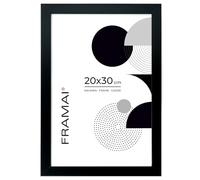 Framai® Cadre photo 20 x 30 cm - Noir - En MDF - Respectueux de l'environnement - Avec plexiglas incassable, crochet de suspension et support
