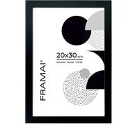 Framai® Cadre photo 20x30 cm noir MDF écologique avec plexi incassable, accroche et support