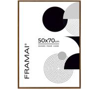 FRAMAI® Cadre photo, 50x70 cmCadre en bois naturel, cadre en bois véritable, cadre avec plexiglas incassable, accroche et présentoir