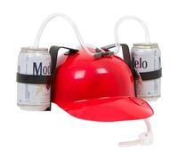 Framan Casque avec support pour boissons et tube pour boire (rouge)