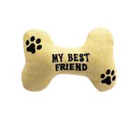 Framan Jouet pour chien avec son en forme d'os, anneau de dentition textile doux avec phrase brodée, accessoire pour animaux de compagnie, idéal pour jouer à la maison, différents motifs (MY Best