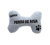 Framan Jouet pour chien avec son en forme d'os, dentition textile doux avec race brodée, accessoire pour animaux de compagnie, idéal pour jouer à la maison, différents motifs (chien d'eau)